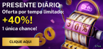 Bônus boas-vindas 67ee R$100